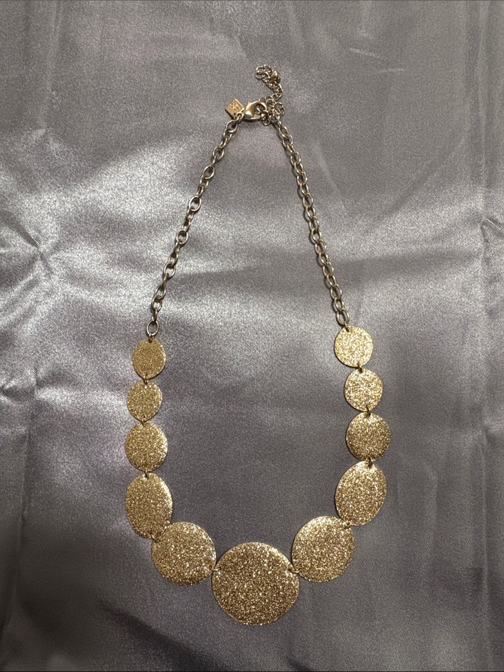 Banana Republic Gold Glitter Disc Necklace